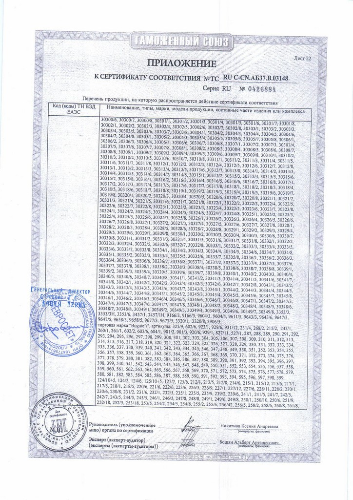 Сертификаты EUROSVET
