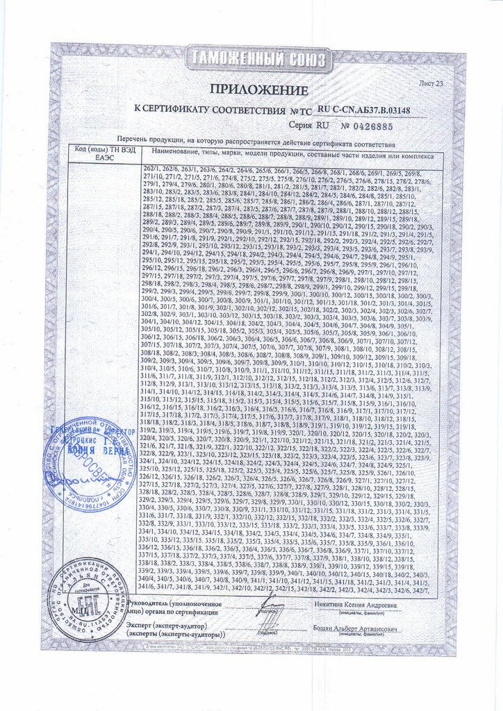 Сертификаты EUROSVET