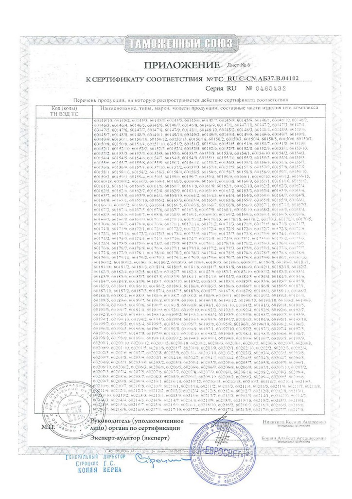 Сертификаты EUROSVET