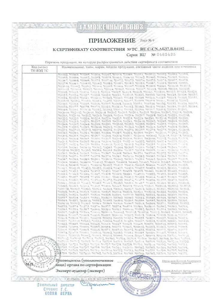 Сертификаты EUROSVET